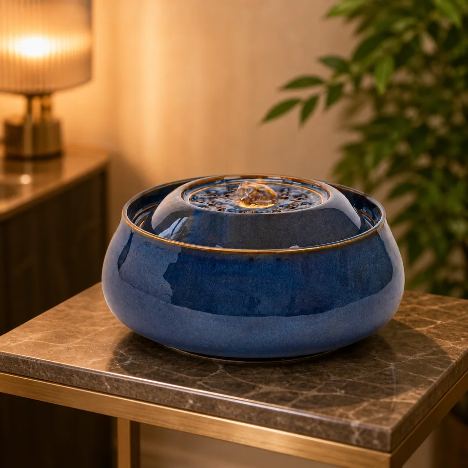 Perforated Crown Ceramic Fountain water fountain, model LR20067