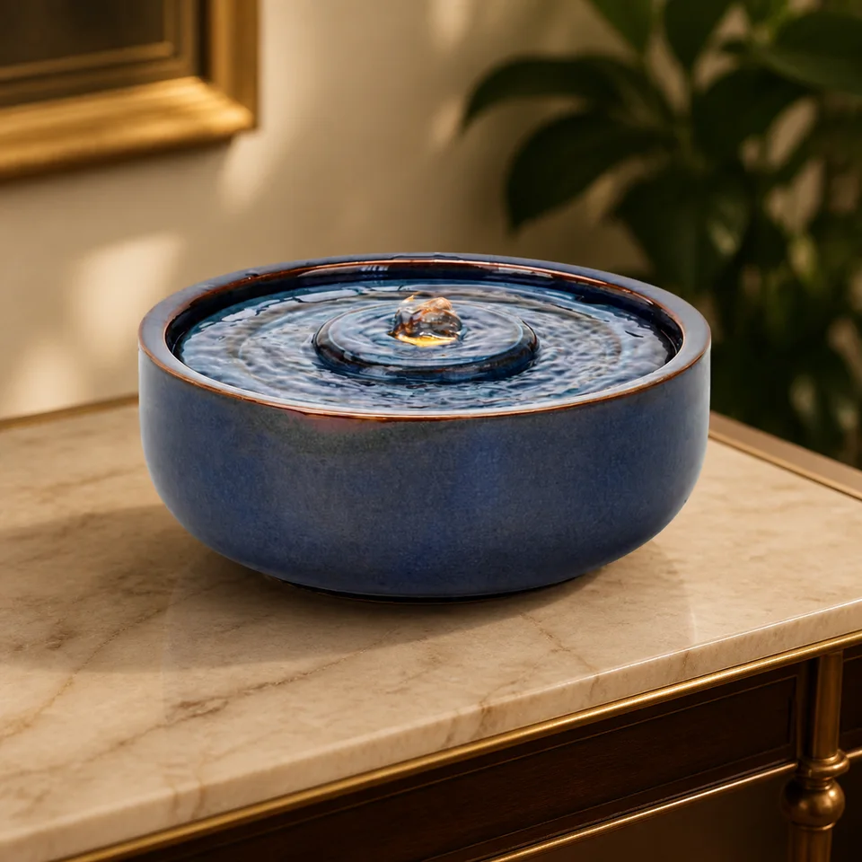 Deep Ripple Bowl Ceramic Fountain water fountain, model LR20071