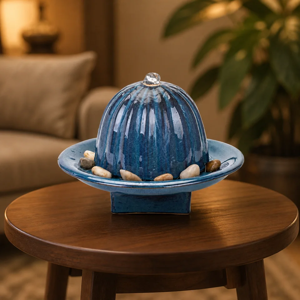 Ribbed Dome Ceramic Fountain water fountain, model LR20073