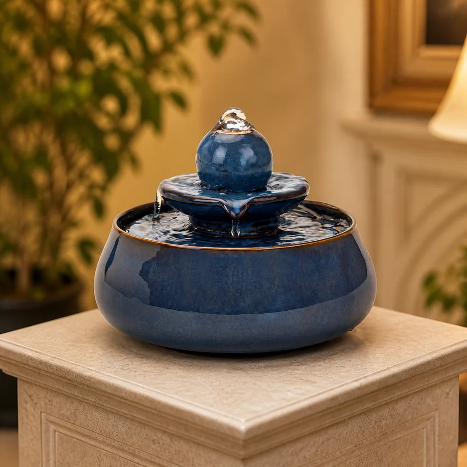 Orb Tier Ceramic Fountain water fountain, model LR20085
