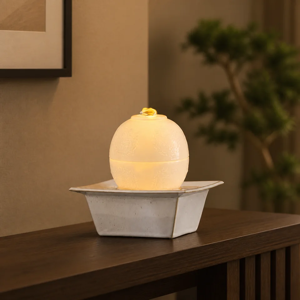 Luminous Egg Ceramic Fountain water fountain, model LR20124