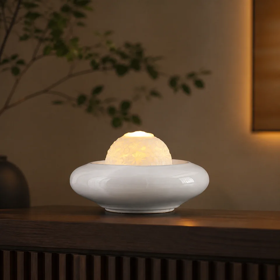 Lotus Glow Ceramic Fountain water fountain, model LR20132