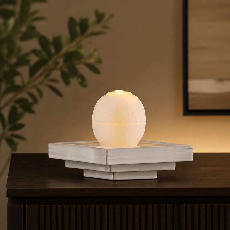 Stepped Luminous Egg Ceramic Fountain water fountain, model LR20138